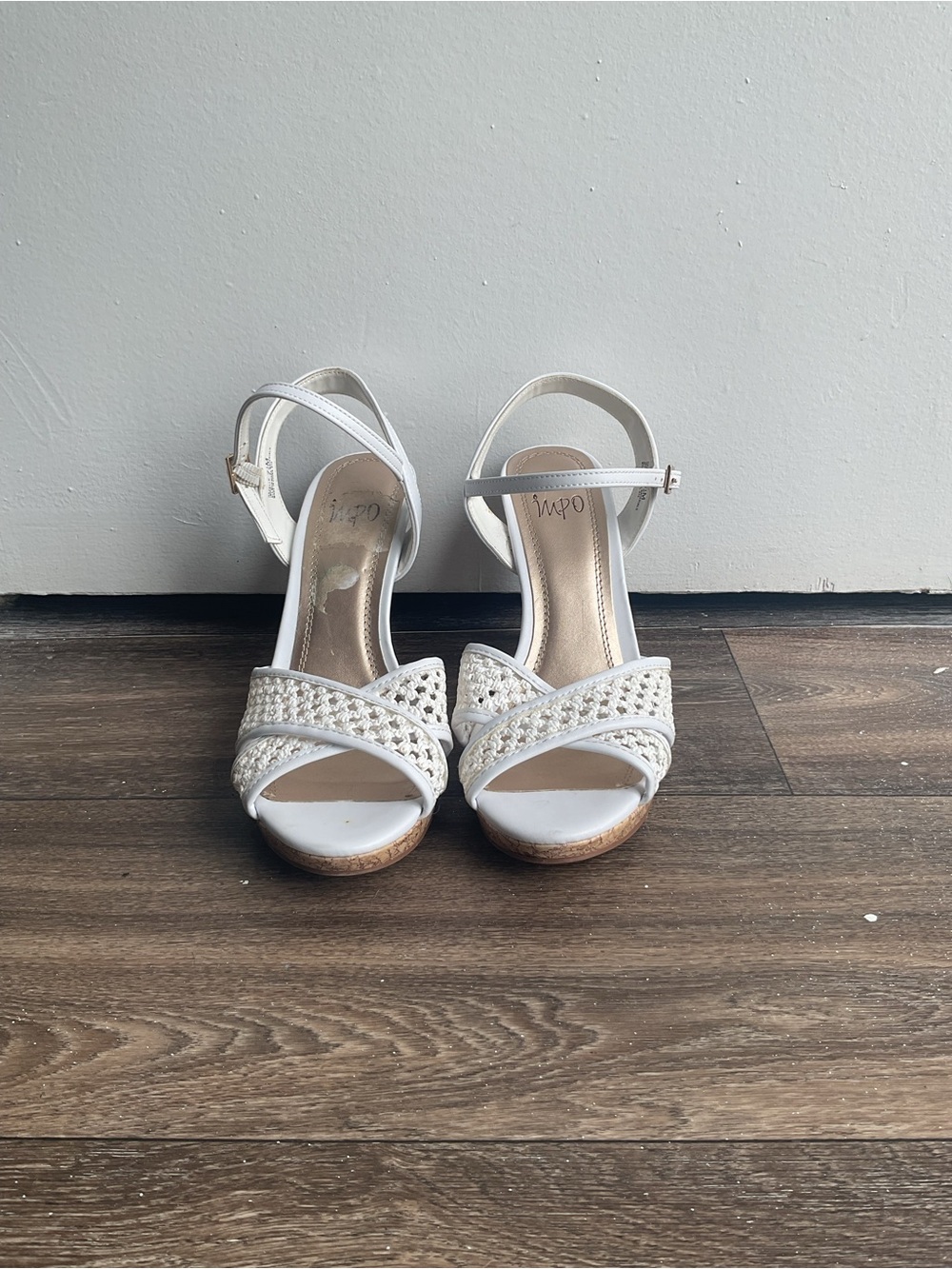 White Heeled Sandals with Ankle Strap